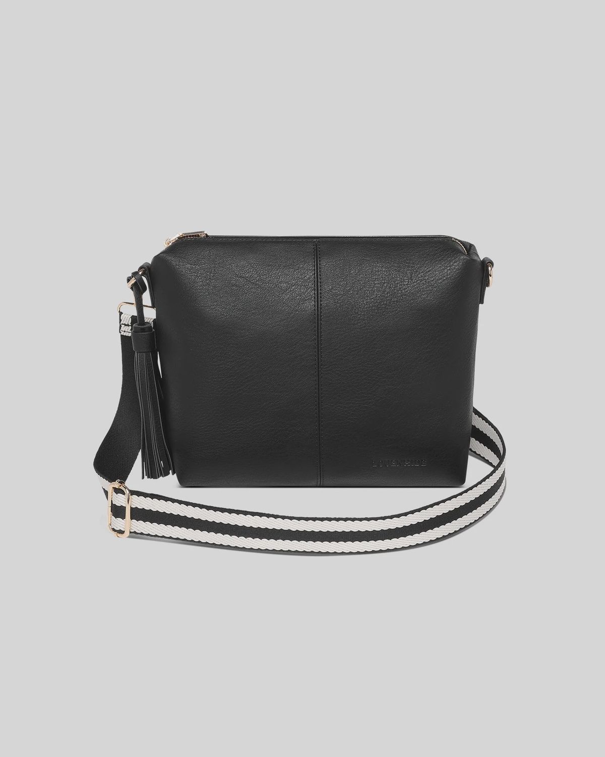 Kasey Stripe Crossbody Bag, Colour: Black