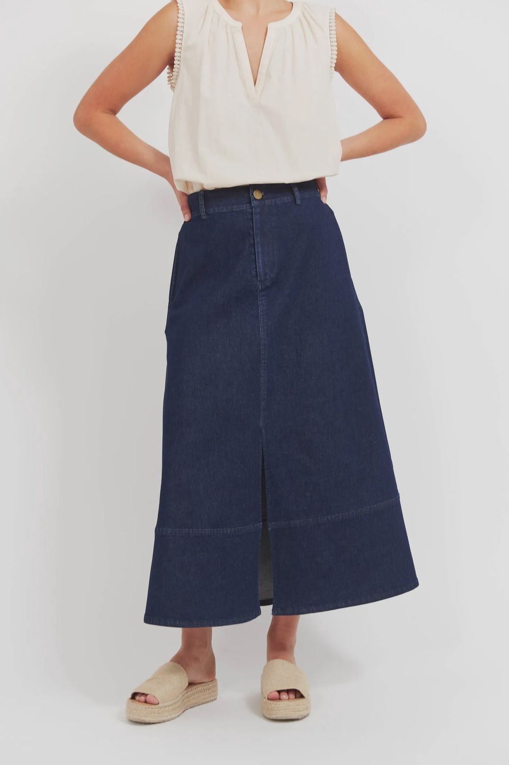 Panama Maxi Skirt - Indigo, Size: Small