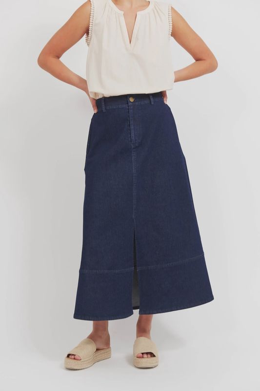 Panama Maxi Skirt - Indigo