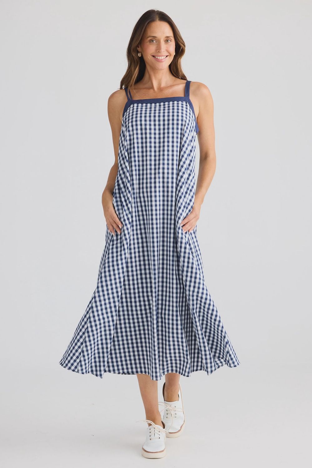 Erica Dress - Navy Gingham