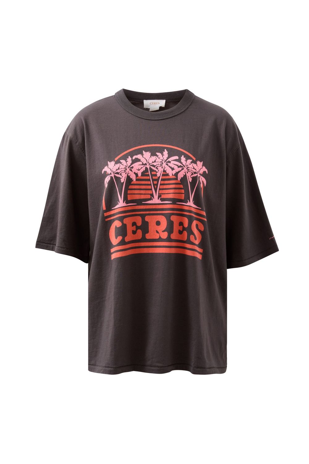 Liv Oversized Tee - Phantom/Ceres Sunset Palms, Size: Small