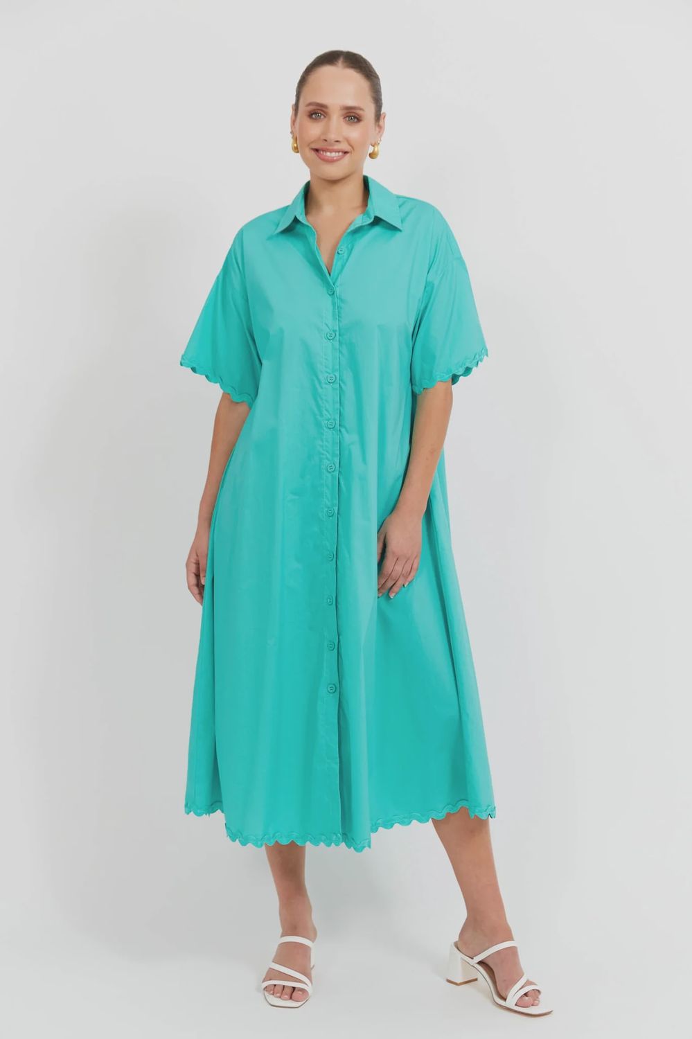 Brasilia Shirt Dress - Mint, Size: Medium