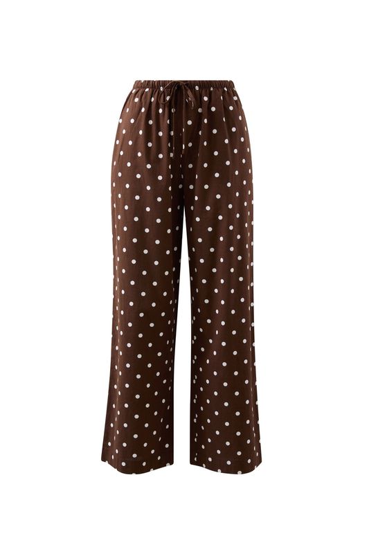 Resort Pant - Choc Polka Dot