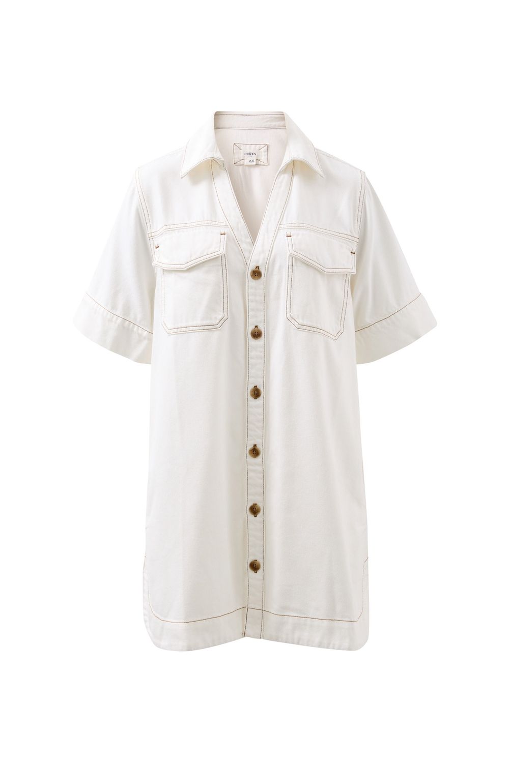 Sammy Relaxed Shirt Dress - Fresh Ecru