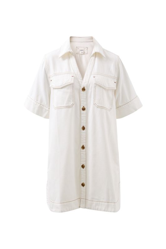 Sammy Relaxed Shirt Dress - Fresh Ecru