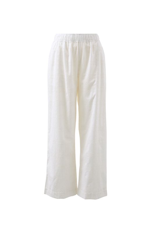 The Lounge Pant - White Broderie