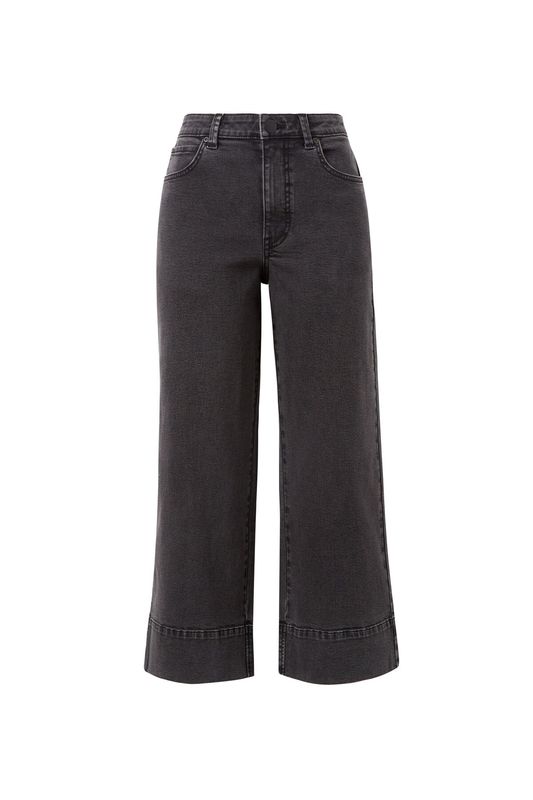 Jude Wide Leg Crop Jean - Washed Black