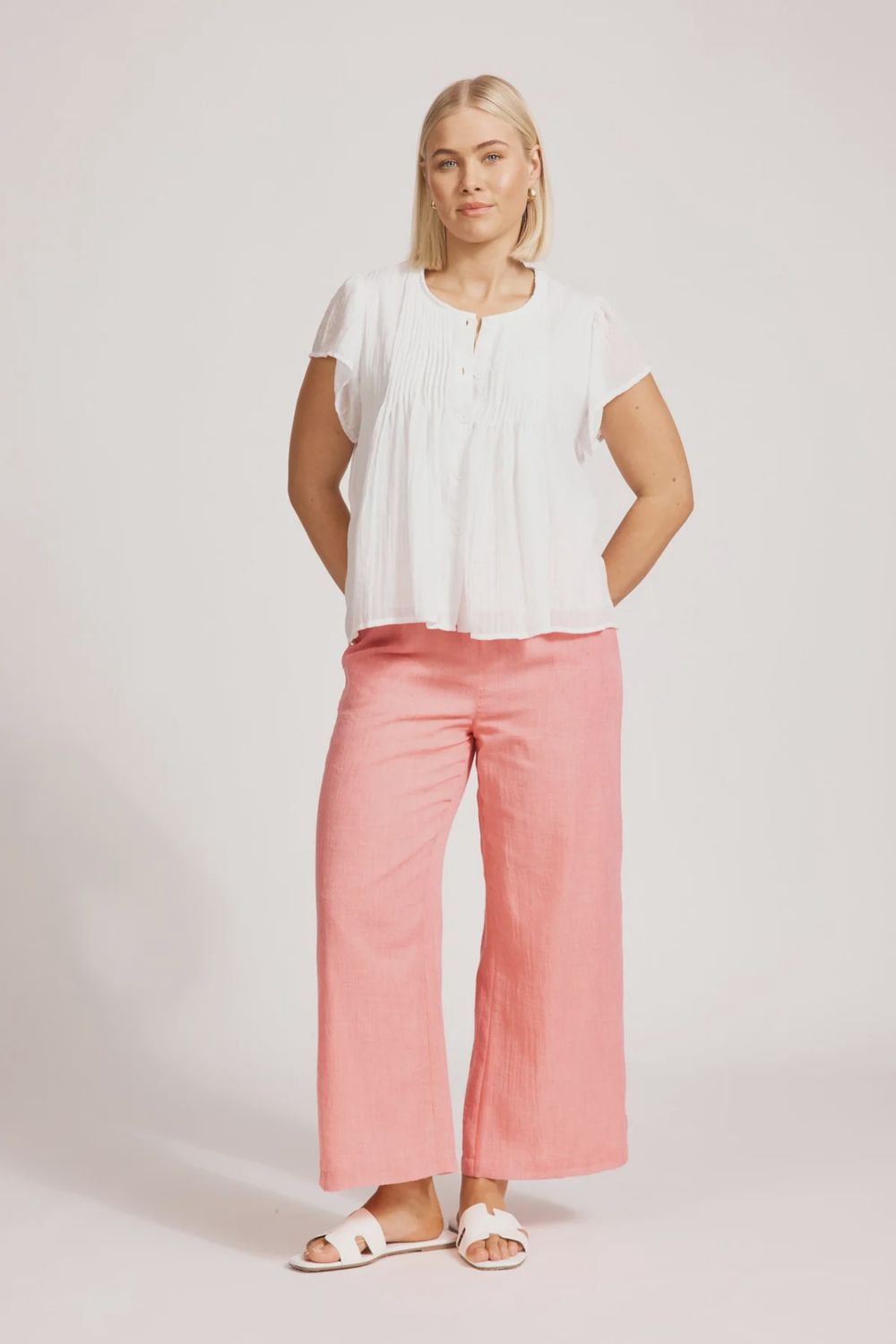 Orsula Button Top - White