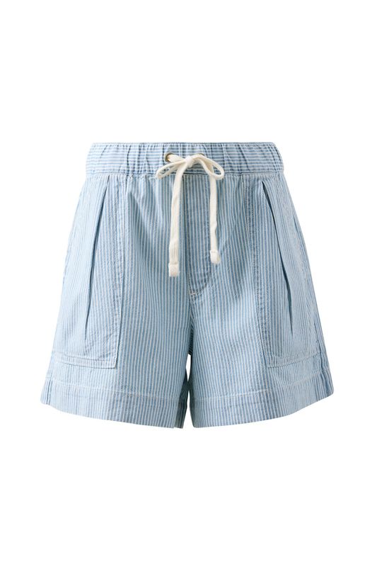Darcy Relaxed Everyday Short - Indigo White Stripe
