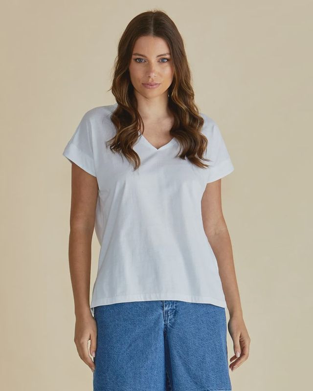 Tracy V-Neck Tee - White