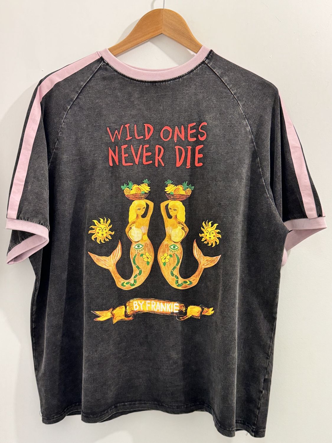 Black Acid Wash Wild Ones T-Shirt, Size: X Small
