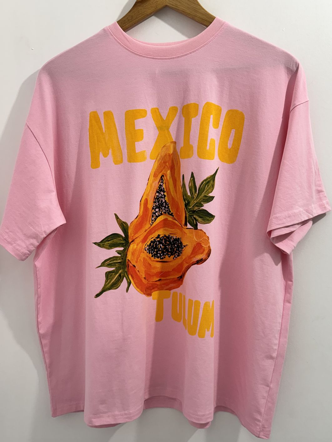 Pink Mexico Papaya T-Shirt, Size: X Small