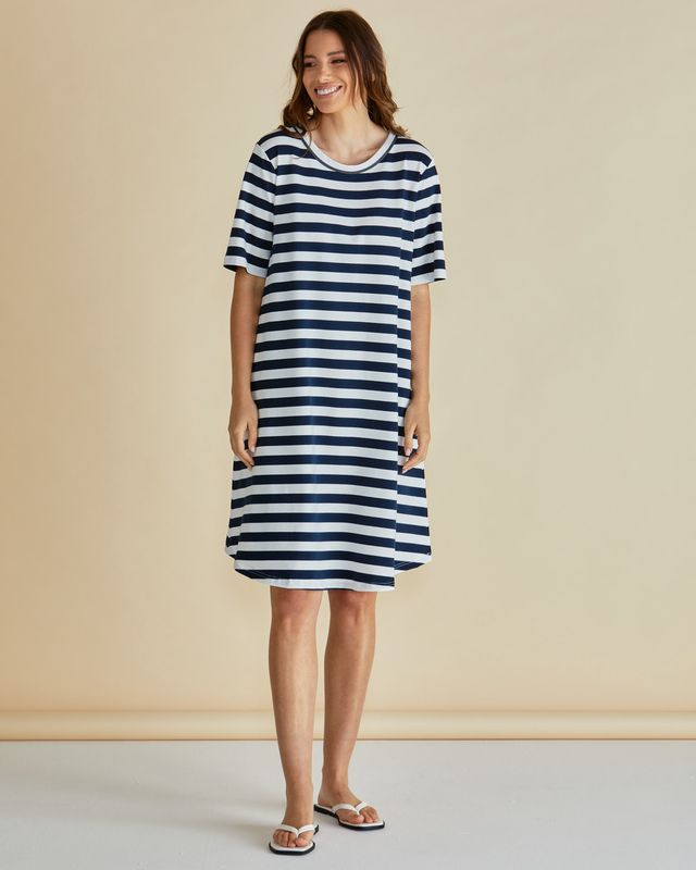 Eloise T-Shirt Dress - Navy Stripe