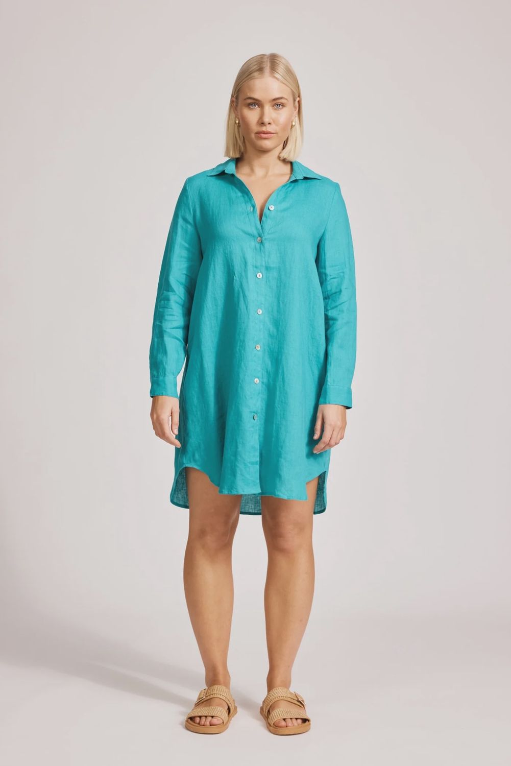 Miramar Shirt Dress - Lagoon, Size: Medium