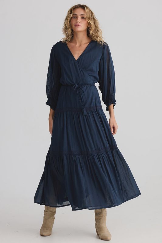 Lunar Wrap Dress - Navy