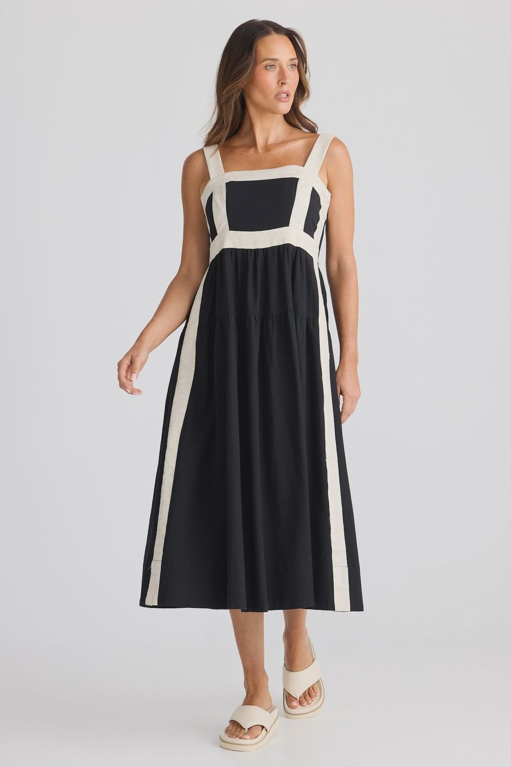 Jolie Dress - Black W Natural, Size: Medium