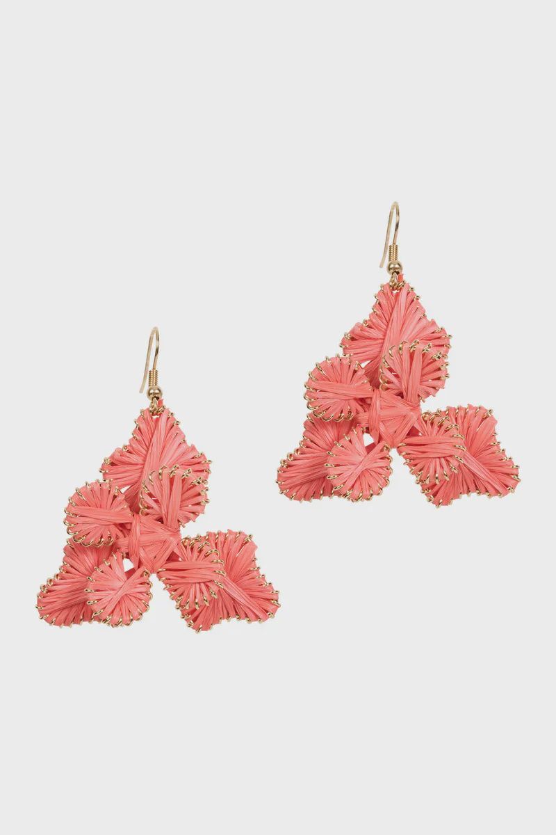 Capri Flora Earring, Colour: Coral