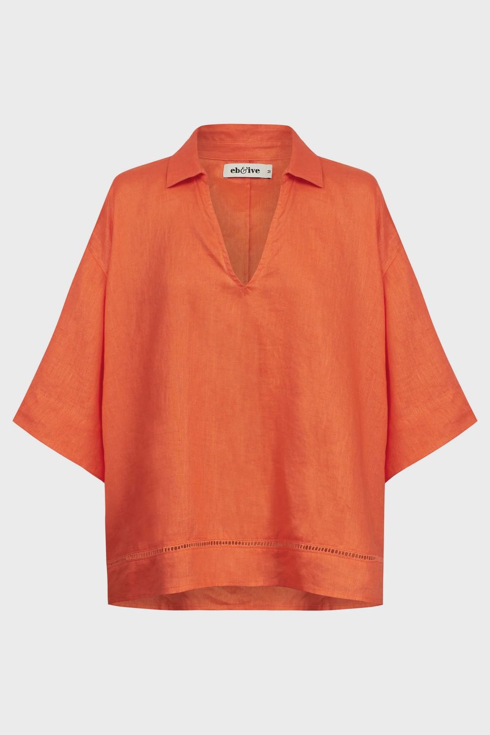 Miramar Collared Top - Coral, Size: Large