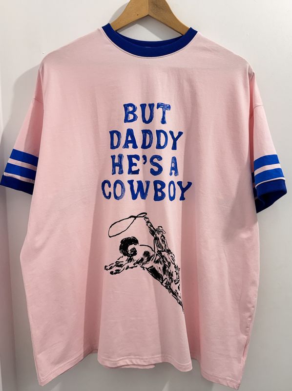 Pink Daddy He's A Cowboy T-Shirt