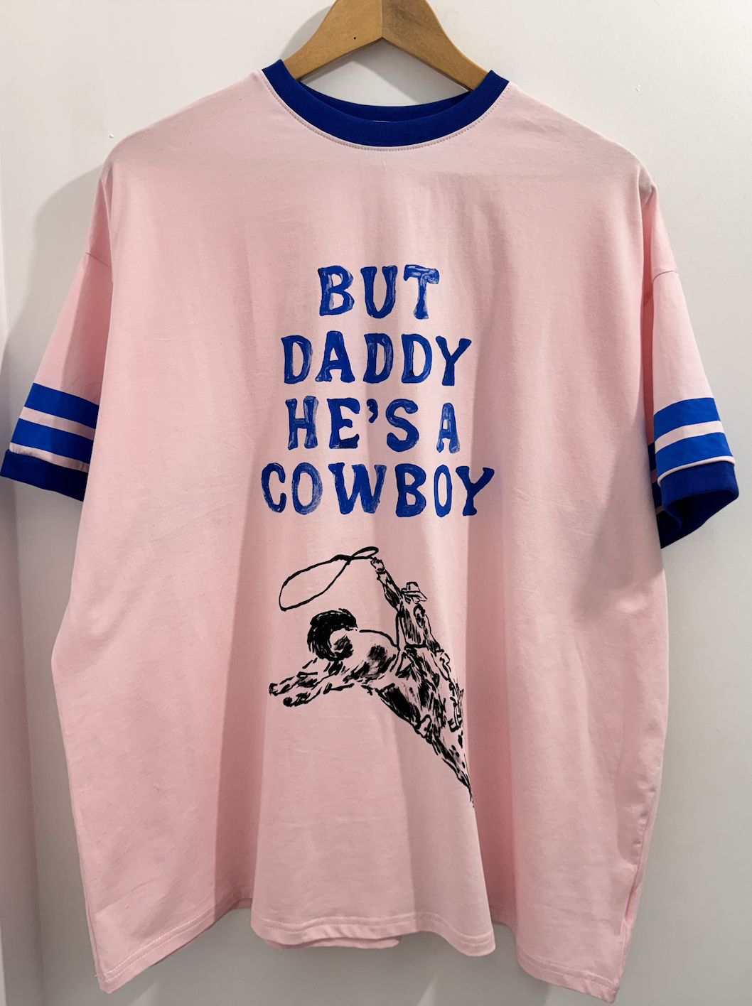 Pink Daddy He's A Cowboy T-Shirt, Size: X Small