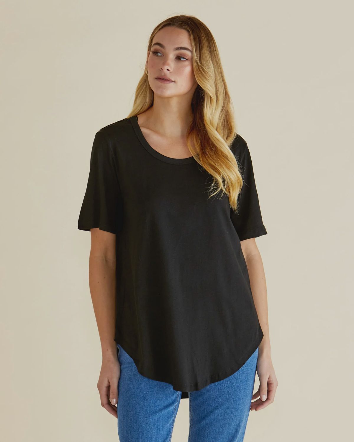 Ariana Tee - Black, Size: 10