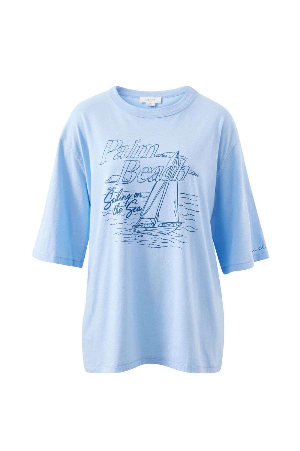 Liv Oversized Tee - China Blue/Palm Beach, Size: XX Small