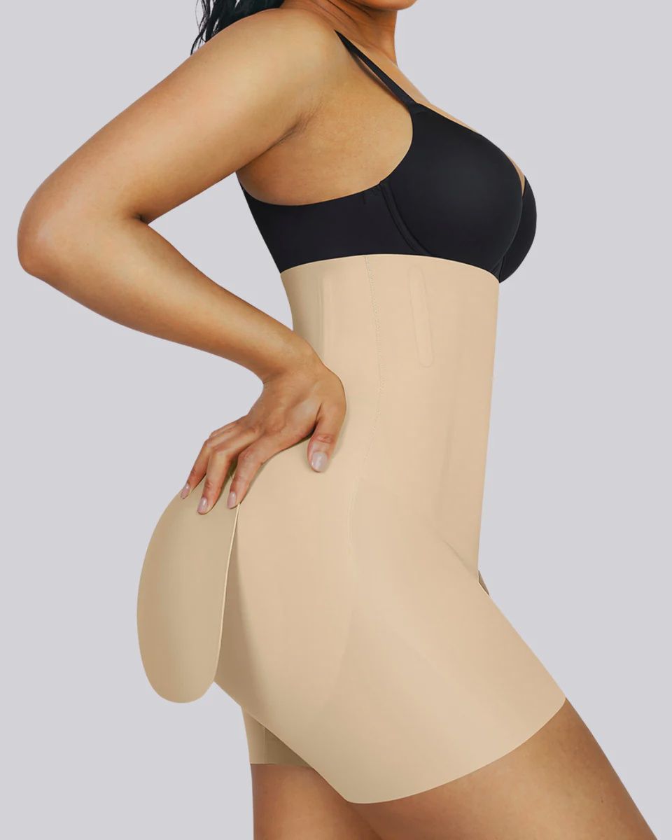 Uplift Booty Shorts – High-Waisted Butt Lift Shapewear, Colour: BARE, Size: Small