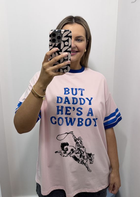 Pink Daddy He's A Cowboy T-Shirt