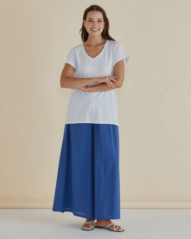 Ayla V-Neck Tee - White