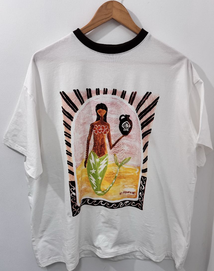 White Mermaid Vase T-Shirt, Size: X Small