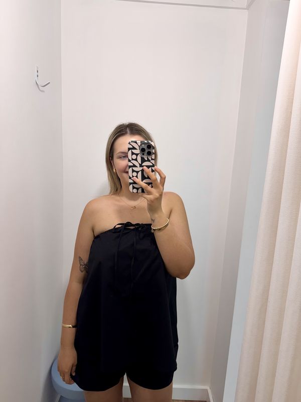 Black Strapless Tie Set