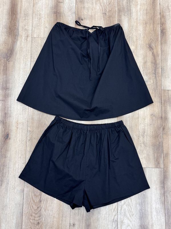 Black Strapless Tie Set