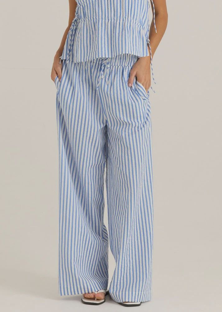 Aziza Pant - Blue/White Stripe, Size: 8