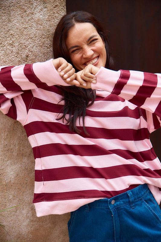Stazie Sweatshirt - Pink/Red Stripe