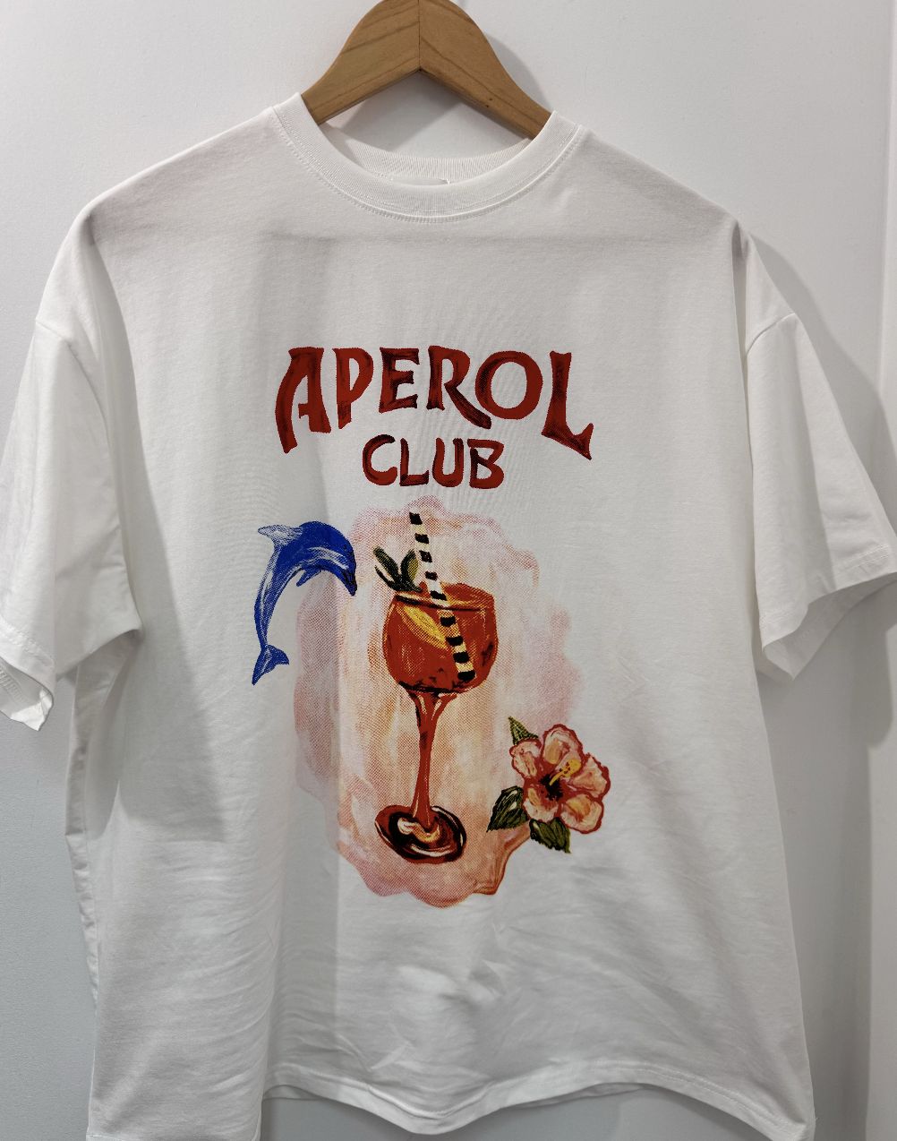 White Aperol Club T-Shirt, Size: Small