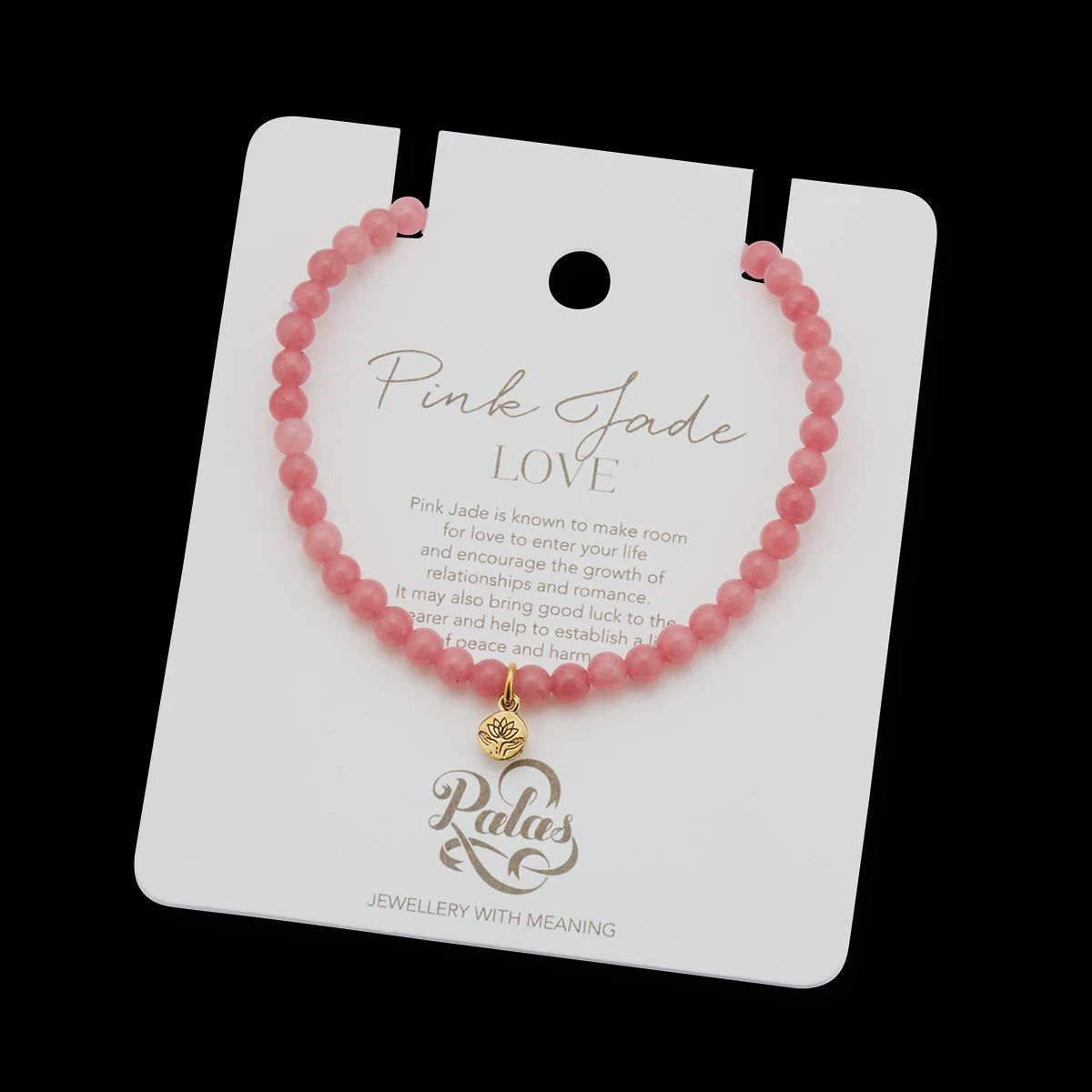 Healing Gem Bracelet, Quote: Pink Jade 'Love'