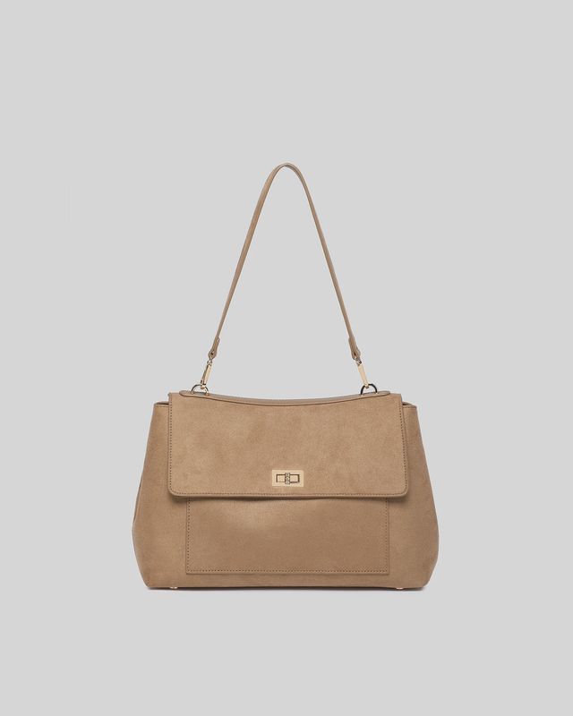 Arden Suedette Shoulder Bag - Honey