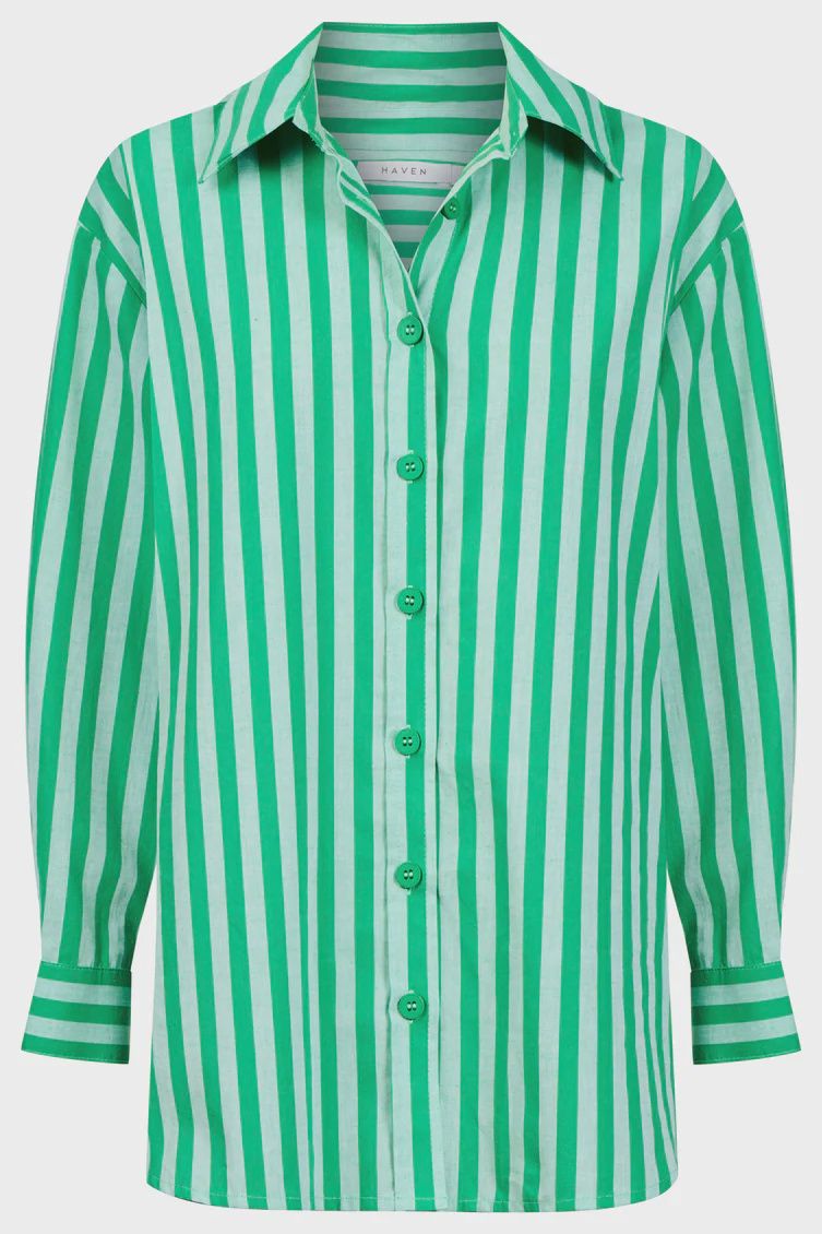 Monterosa Stripe Shirt - Green, Size: Small