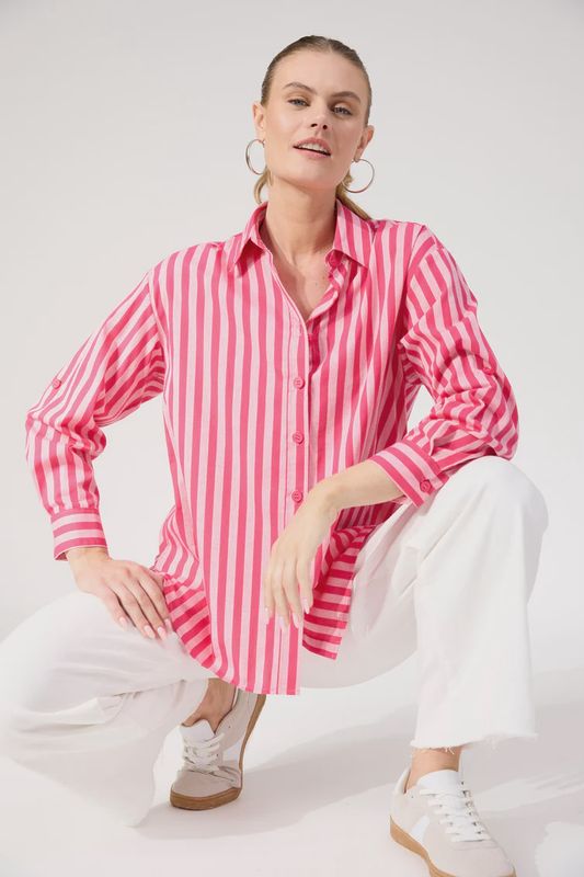 Monterosa Stripe Shirt - Hot Pink