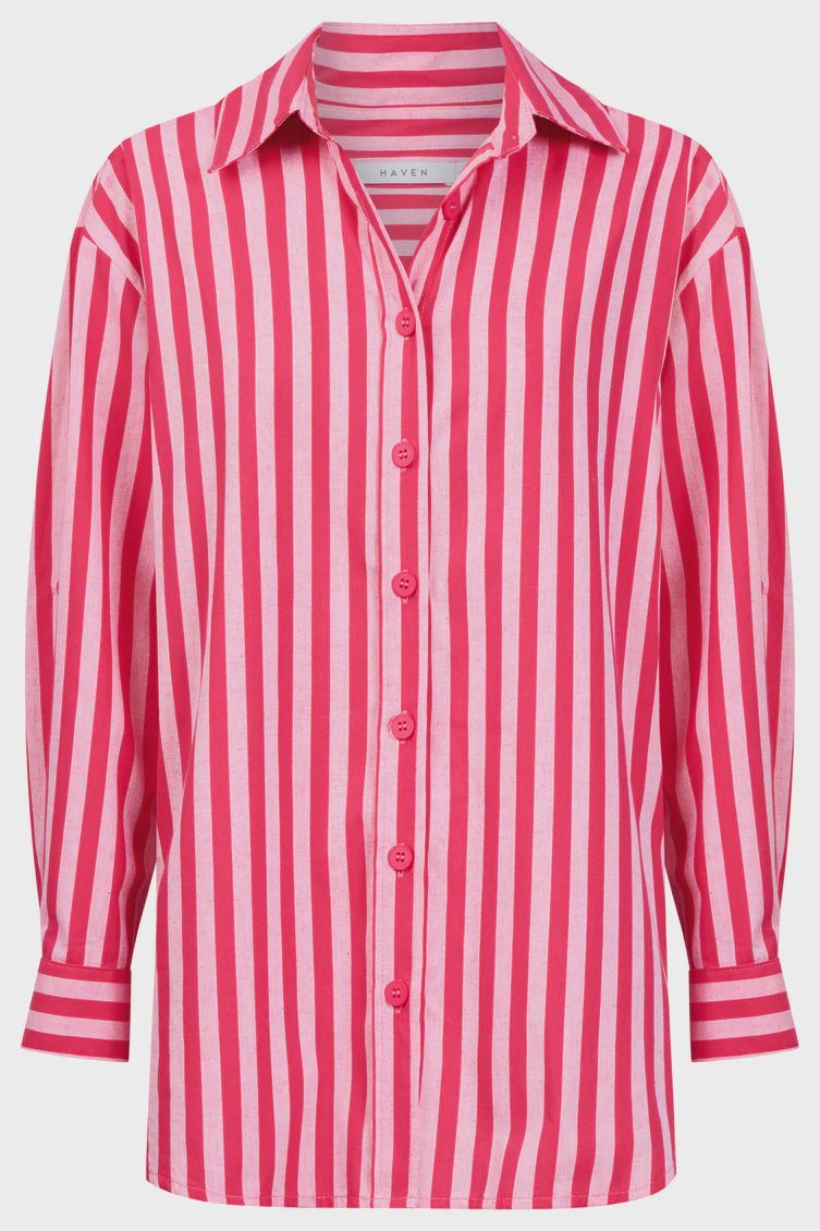 Monterosa Stripe Shirt - Hot Pink, Size: Medium