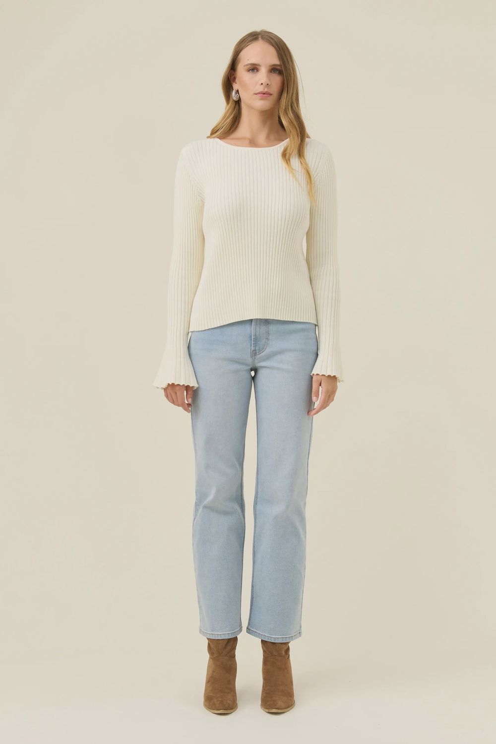 Darby Knit Top - Ivory, Size: Medium