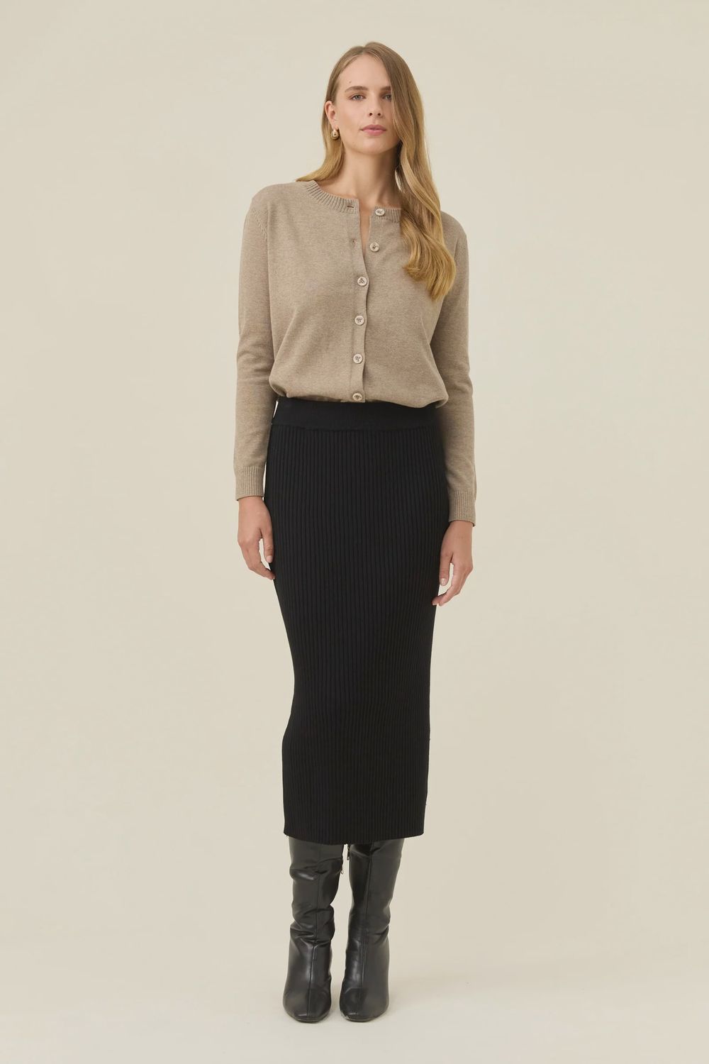 Juno Knit Skirt - Onyx, Size: X Large