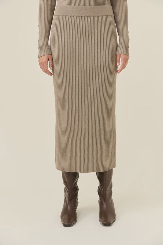 Juno Knit Skirt - Stone