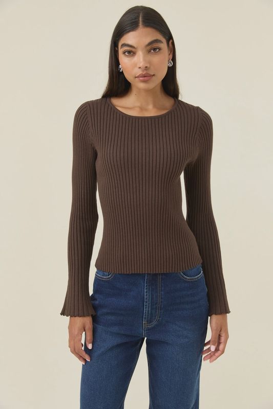 Darby Knit Top - Chocolate