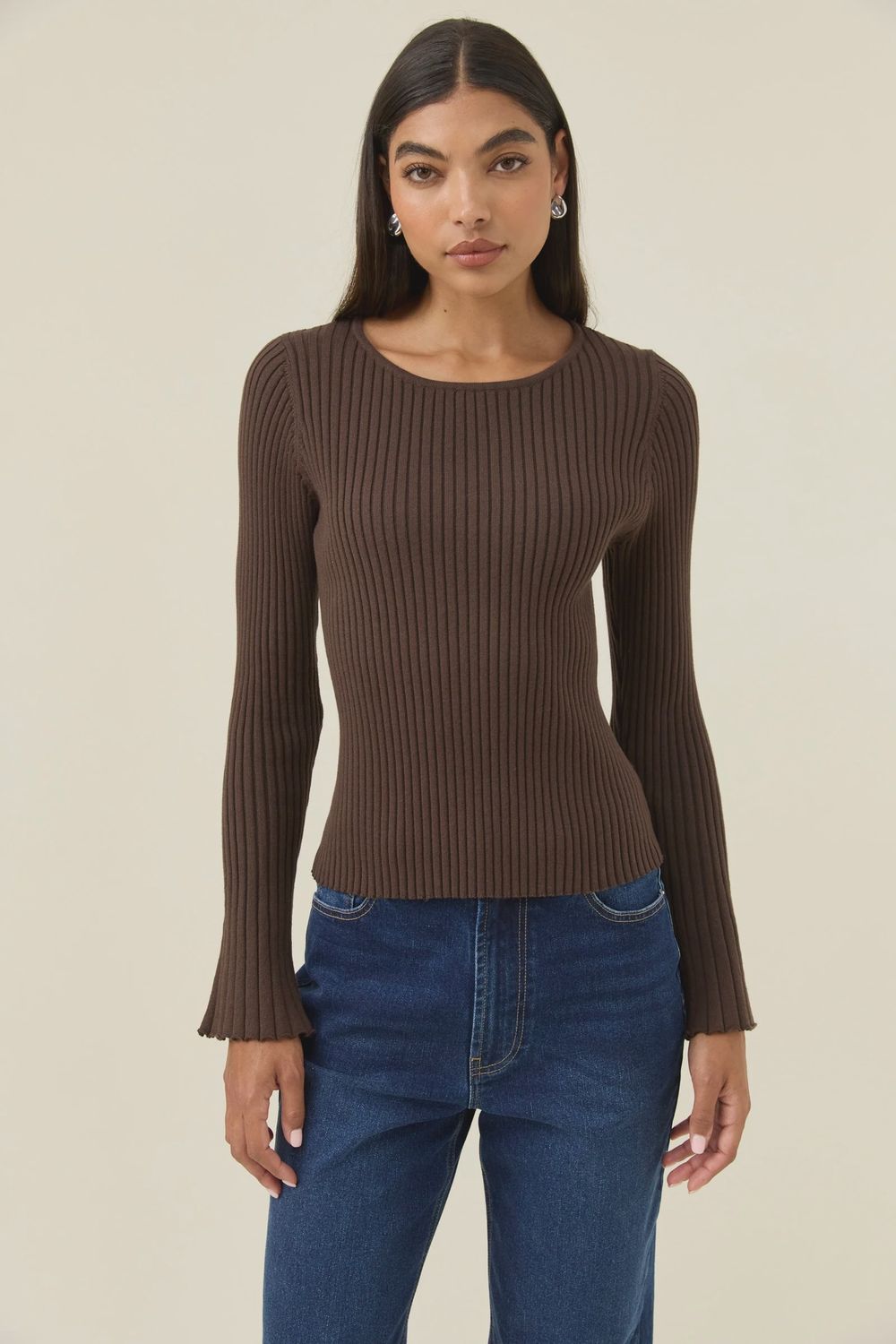 Darby Knit Top - Chocolate, Size: Small