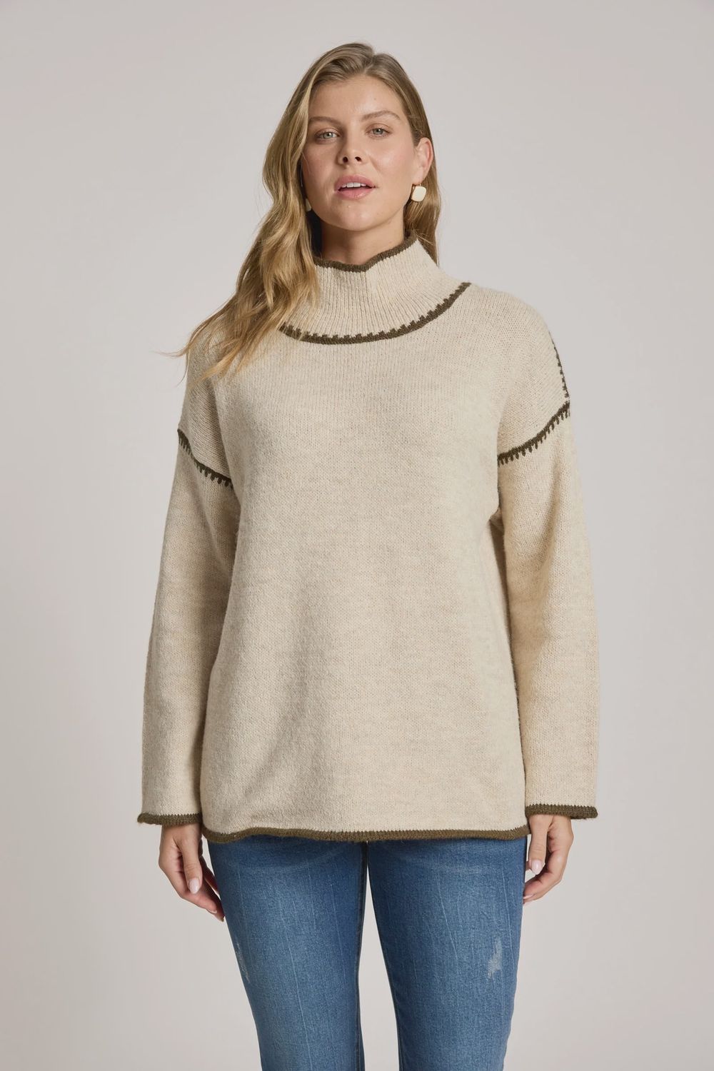 Orin Jumper - Dune/Olive, Size: Medium