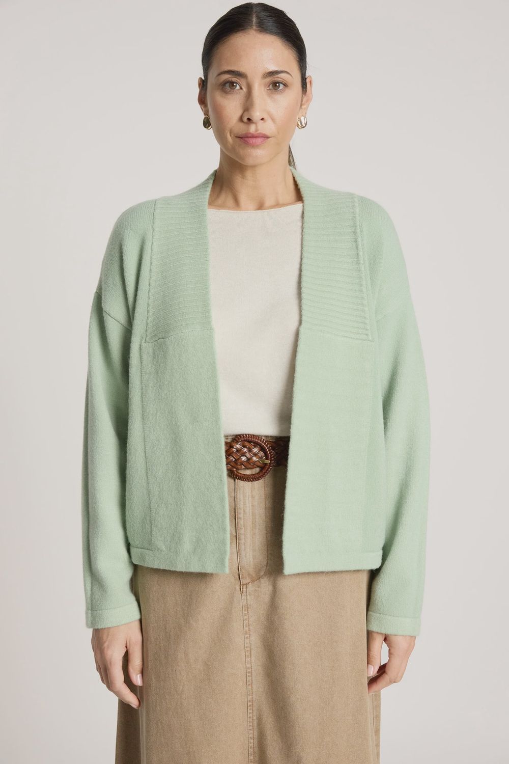 Samira Crop Cardigan - Sage, Size: XS/S