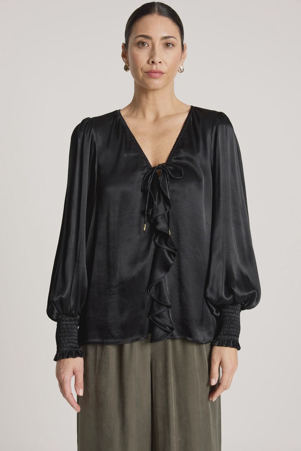 San Frill Top - Black, Size: Medium