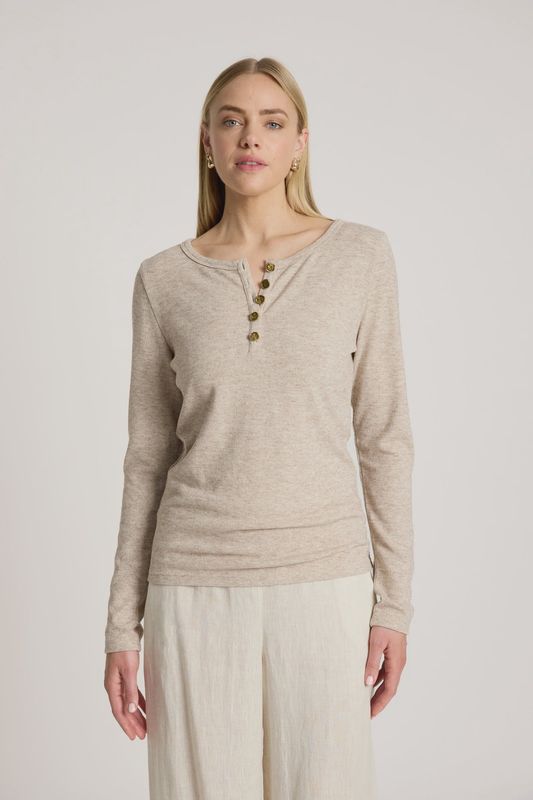 Rumi Long Sleeve Top - Bisque