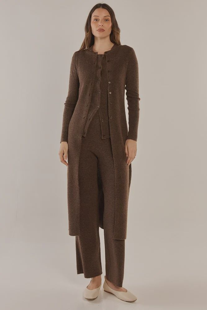 Nash Knit Long Cardigan - Espresso, Size: 10